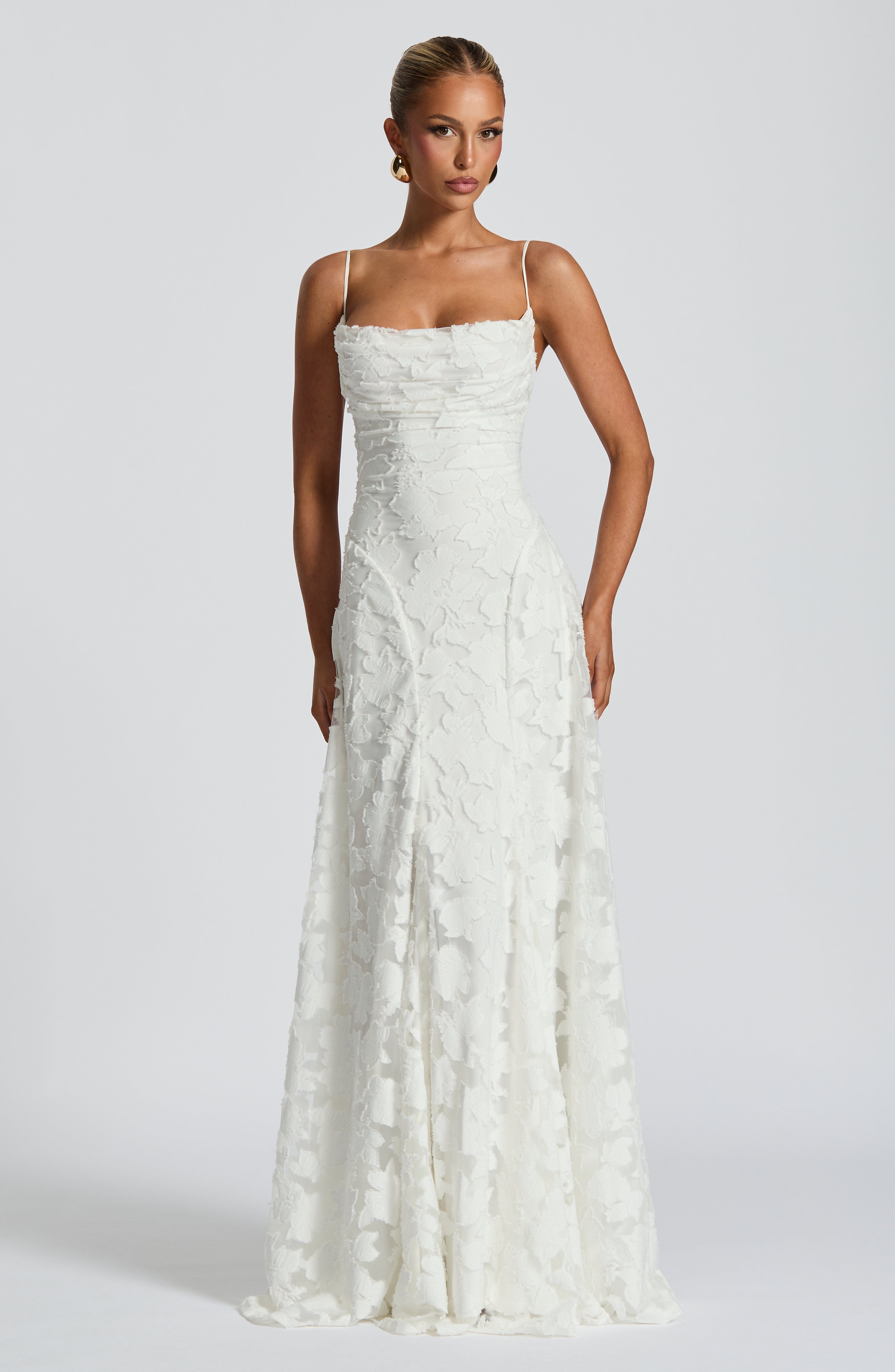 Wacława | Elegancka, drapowana sukienka maxi